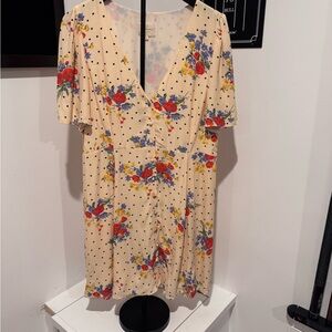 Sezane Cream Floral Mini Dress